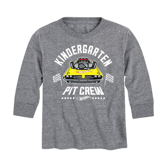 Boys' - Hot Wheels - Pit Crew Kindergarten Long Sleeve Graphic T-Shirt