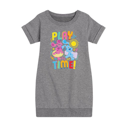 Girls' - Blue's Clues & You! - Play Time Graphic Short Sleeve Fleece Dress
