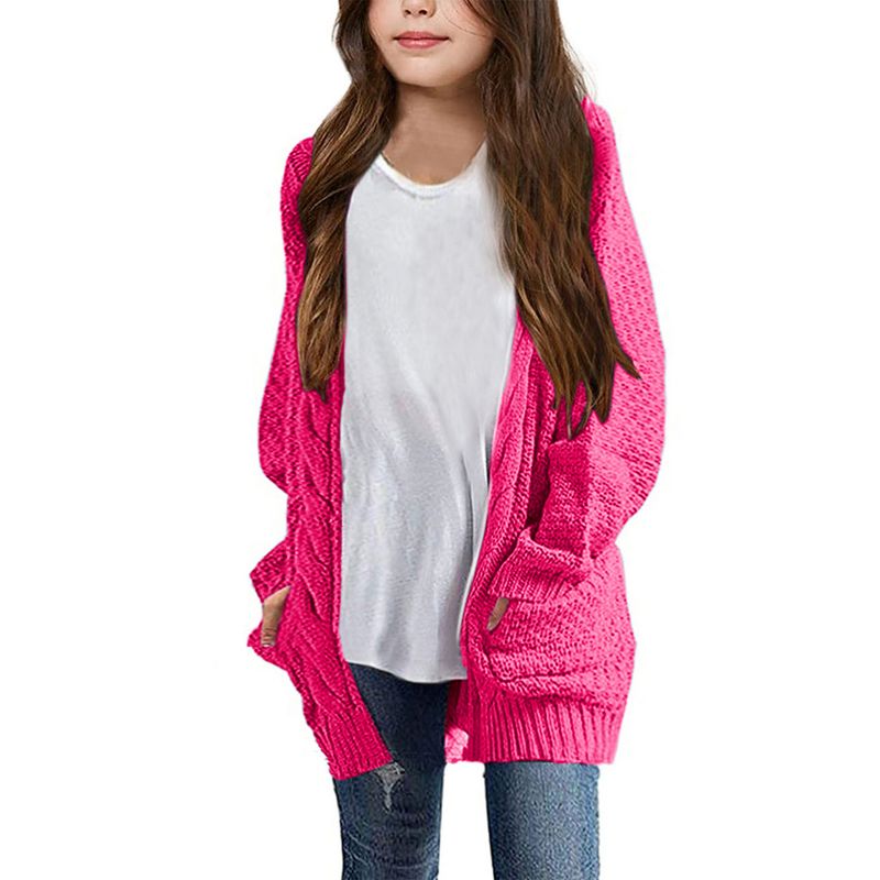 Cardigan for Girls Open Front Sweater Long Sleeve Loose Fit Sweater Jacket