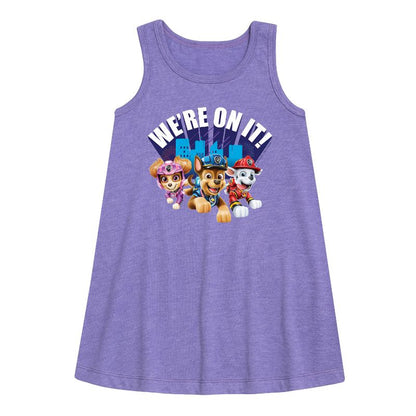 Girls' - Paw Patrol - Were On It Graphic Sleeveless Aline Dress