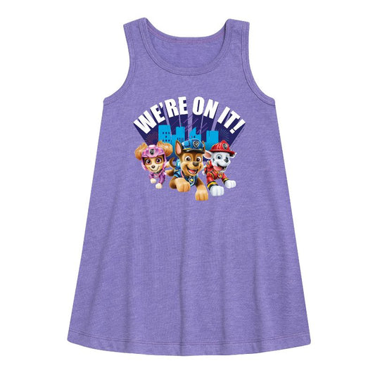 Girls' - Paw Patrol - Were On It Graphic Sleeveless Aline Dress