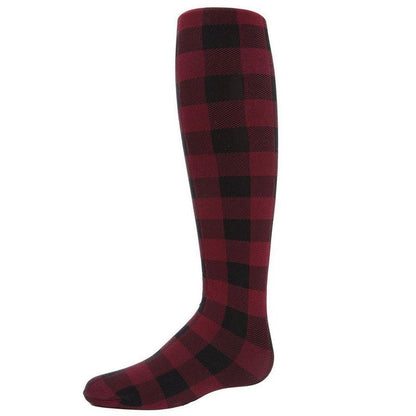 Memoi Girls' Checkerboard Plaid Opaque Tights