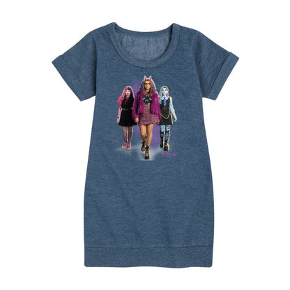 Girls' - Monster High - Character Group Graphic Short Sleeve Fleece Dress