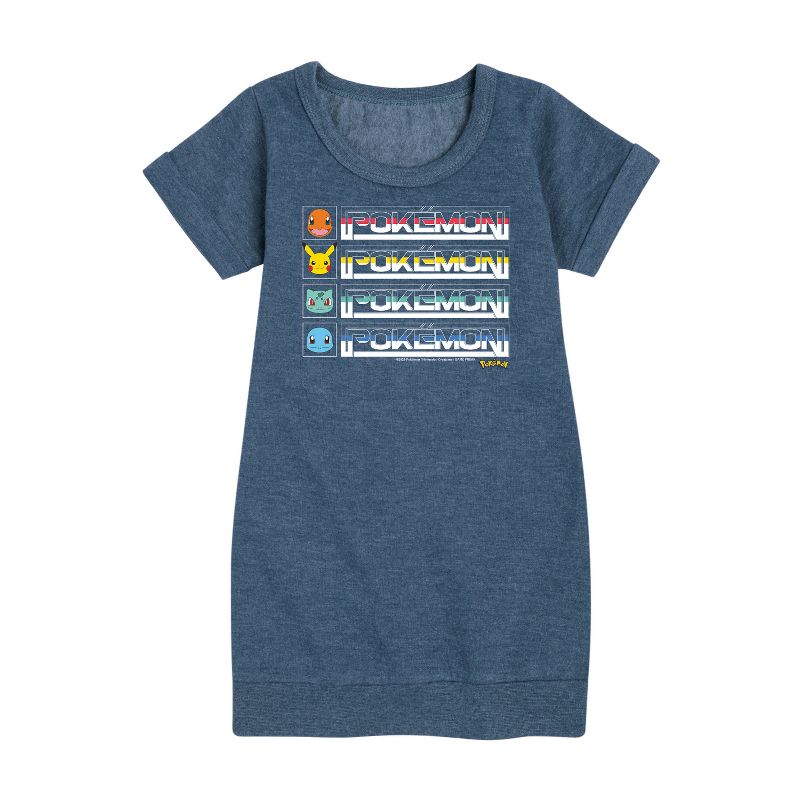 Girls' - Pokémon - Starter Pokémon Logo Graphic Short Sleeve Fleece Dress