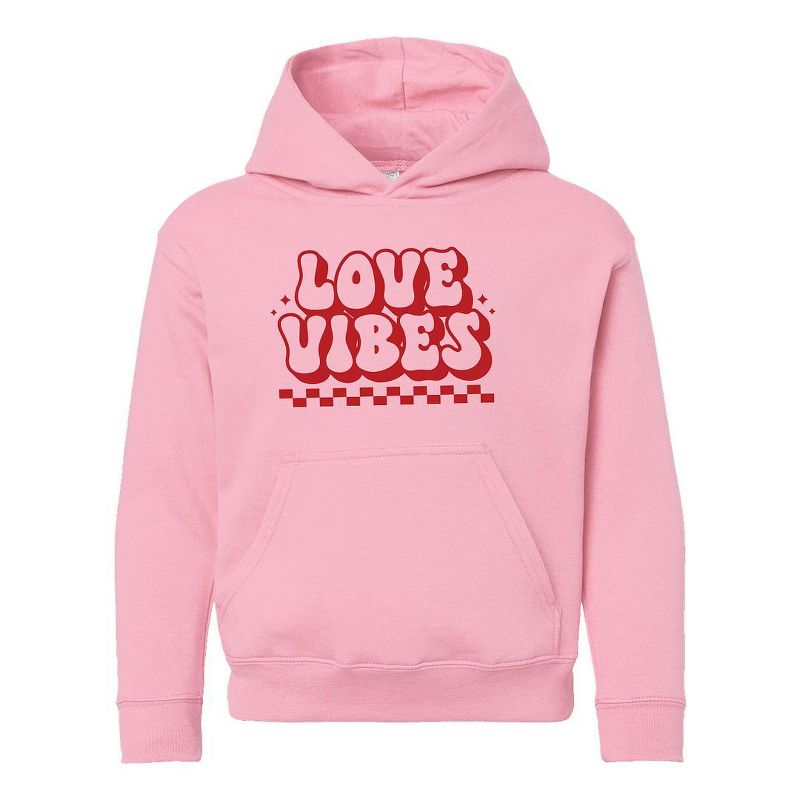 The Juniper Shop Love Vibes Checkered Youth Graphic Hoodie