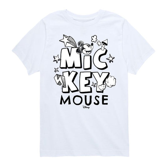 Boys' - Disney - Mickey Mouse Doodle Short Sleeve Graphic T-Shirt