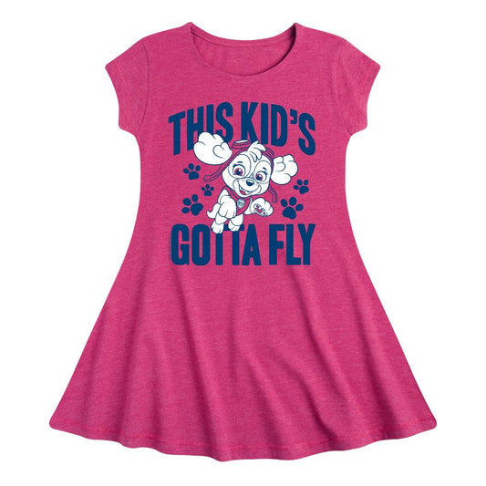 Girls' - Paw Patrol - This Kid's Gotta Fly Fit & Flair Cap Sleeve Dress