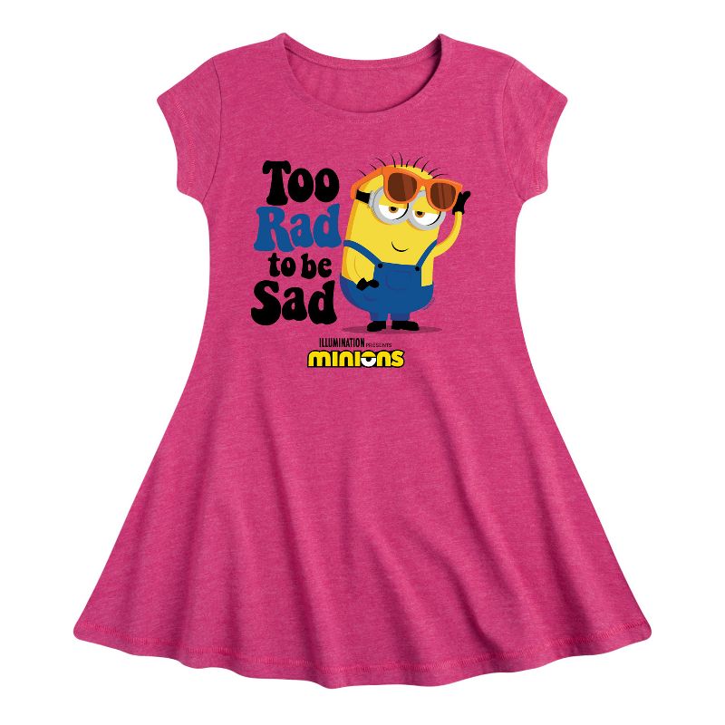 Girls' - Despicable Me Minions - Too Rad To Be Sad Fit & Flair Cap Sleeve Dress