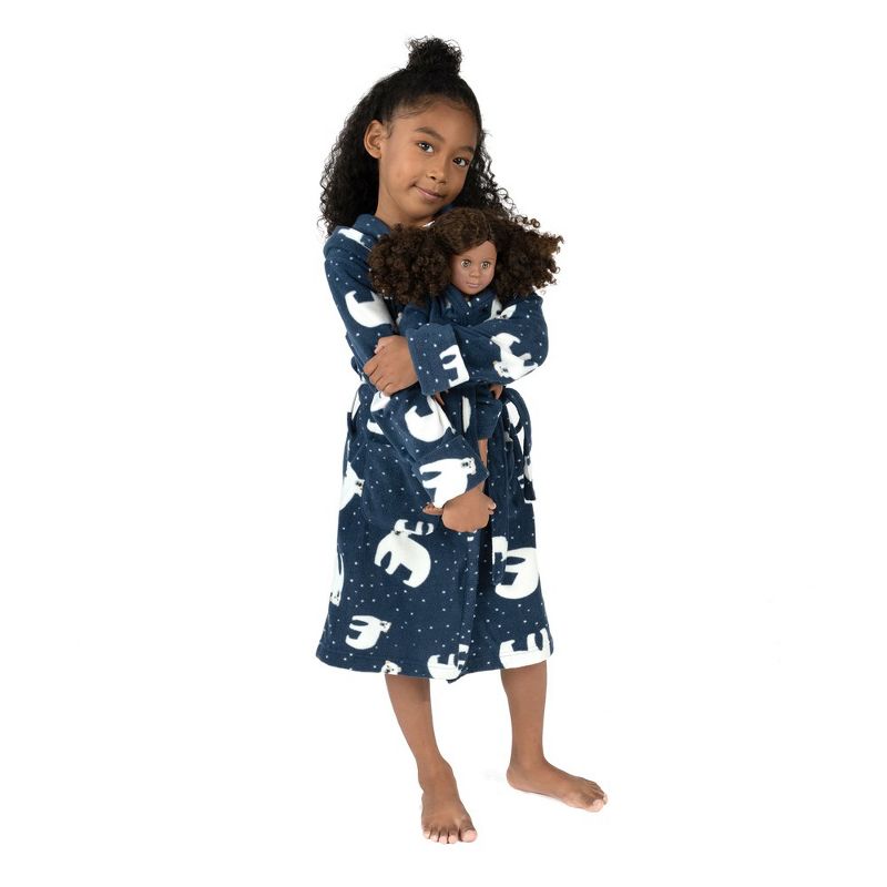 Leveret Girl and Doll Matching Hooded Fleece Robes - Classic Prints