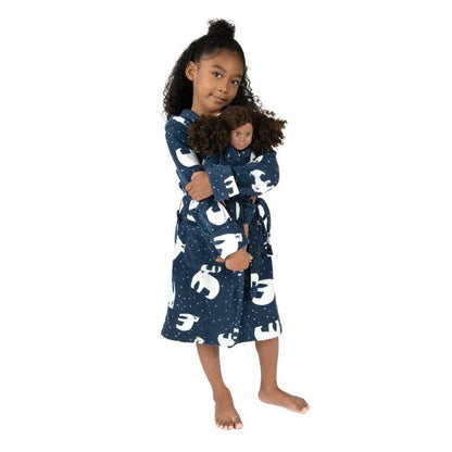 Leveret Girl and Doll Matching Hooded Fleece Robes - Classic Prints