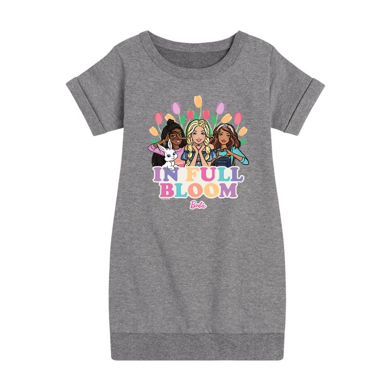 فستان باربي - عيد الفصح الجرافيكي - بأكمام قصيرة - للبنات