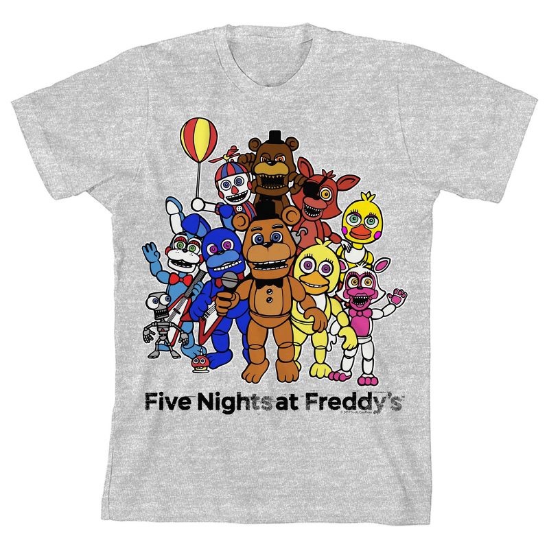 تي شيرت هيذر جراي للأولاد من مجموعة Five Nights At Freddy's الكاملة