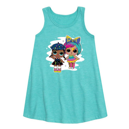 فستان بناتي بدون أكمام بتصميم رسومات "دريب دروب" من "إل أو إل سربرايز"!