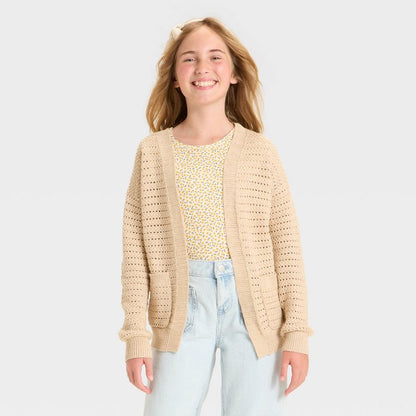 Girls' Pointelle Cardigan - Cat & Jack™