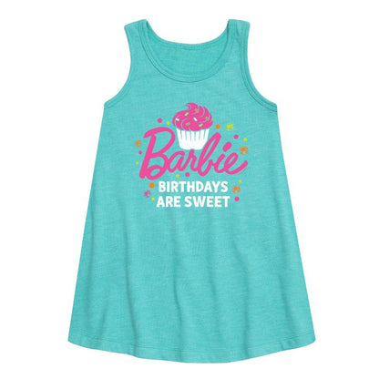 Girls' - Barbie - Barbie Birthdays Are Sweet Graphic Sleeveless Aline Dress