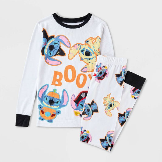 Kids' Stitch Halloween 2pc Sleep Pajama Set - White