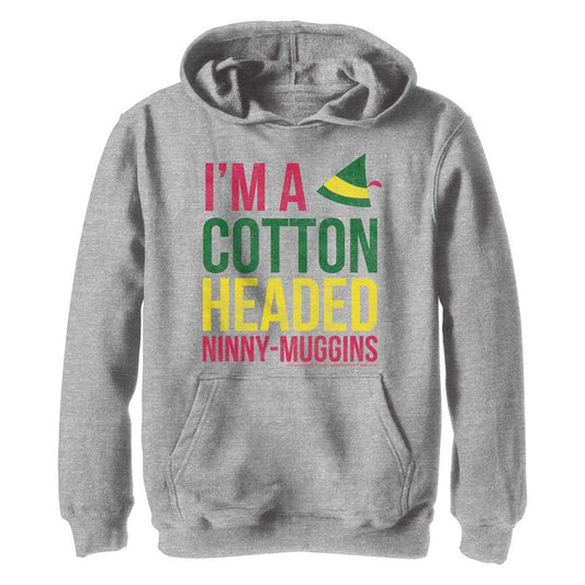 Boy's Elf I'm A Cotton-Headed Ninny Muggins Pull Over Hoodie