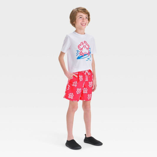 Boys' Crab Printed Rash Guard Set - Cat & Jack™ Red