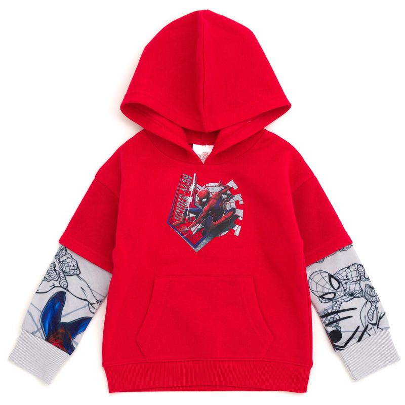 Marvel Spider-Man Fleece Hangdown Hoodie Toddler to Big Kid