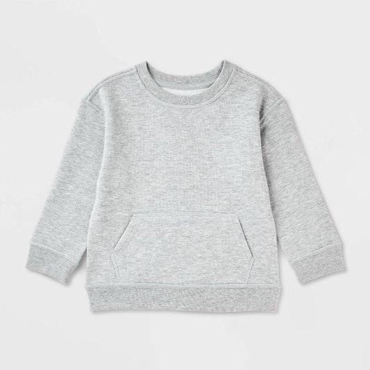 Toddlers' Adaptive Pullover Crew Neck Fleece Sweatshirt - Cat & Jack™ Heather Gray