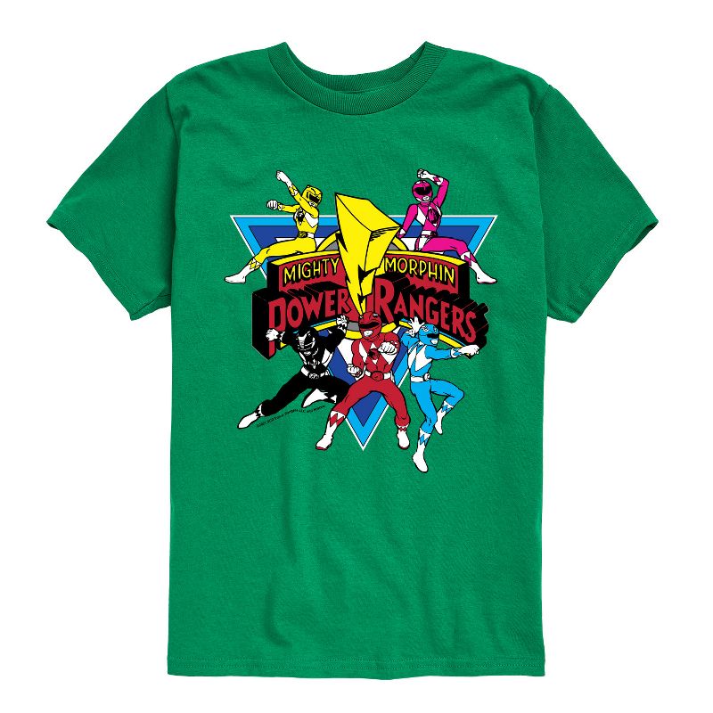 Boys' - Power Rangers - Retro Rangers Comic- Boy's Short Sleeve Tee Short Sleeve Graphic T-Shirt