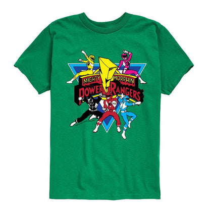 Boys' - Power Rangers - Retro Rangers Comic- Boy's Short Sleeve Tee Short Sleeve Graphic T-Shirt