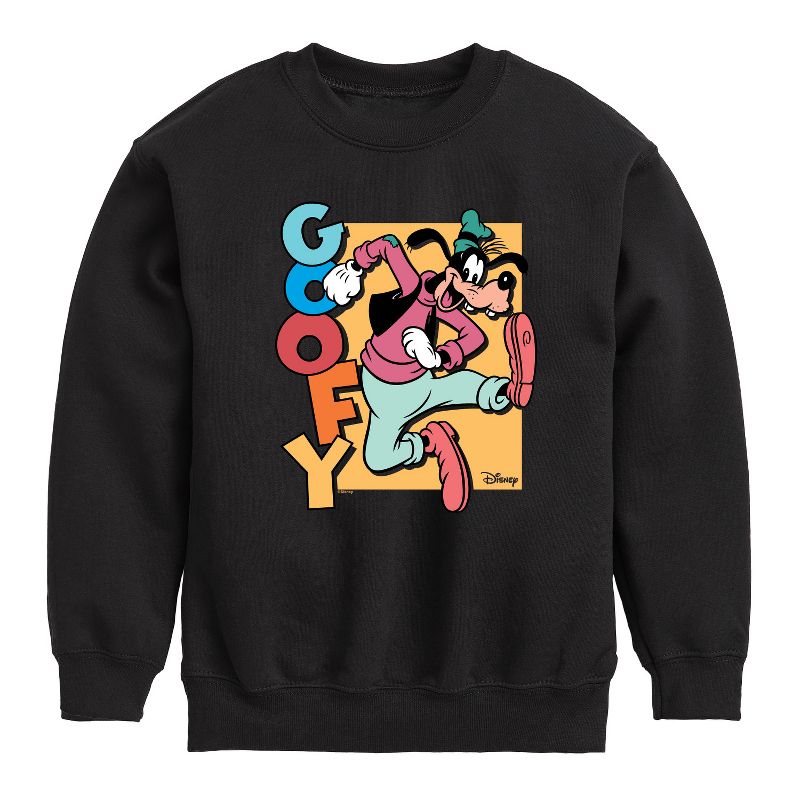 Boys' - Disney - Goofy Graphic Long Sleeve Fleece Sweatshirt
