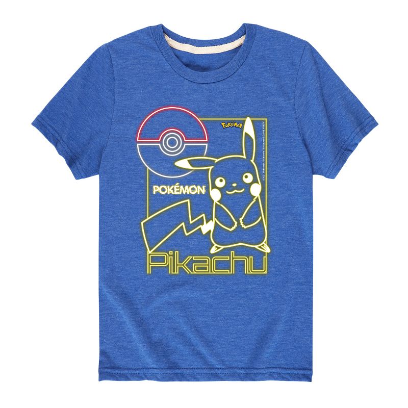 تي شيرت جرافيكي بأكمام قصيرة من نيون بيكاتشو للأولاد - بوكيمون