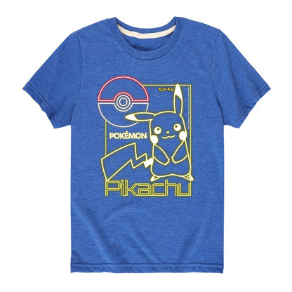 تي شيرت جرافيكي بأكمام قصيرة من نيون بيكاتشو للأولاد - بوكيمون