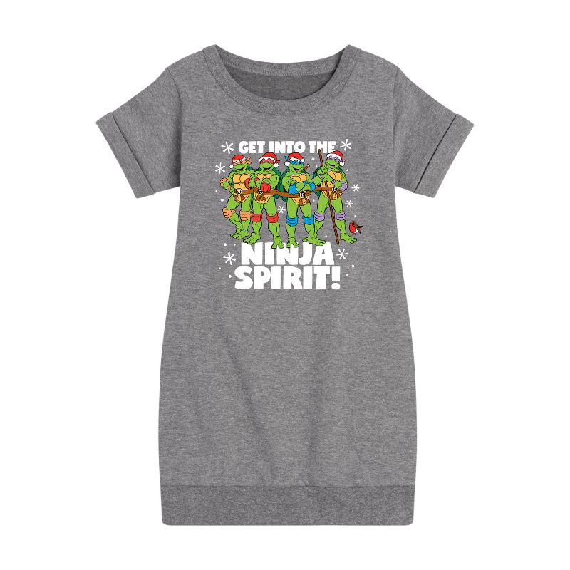 Girls' - Teenage Mutant Ninja Turtles - Get Into The Ninja Spirit Graphic Short Sleeve Fleece Dress