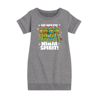Girls' - Teenage Mutant Ninja Turtles - Get Into The Ninja Spirit Graphic Short Sleeve Fleece Dress