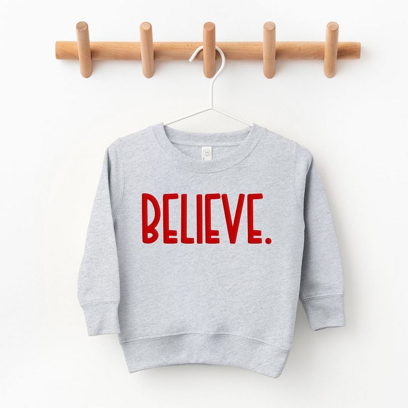 The Juniper Shop Believe Bold Puff Print Youth Ultra-Soft Graphic Sweatshirt