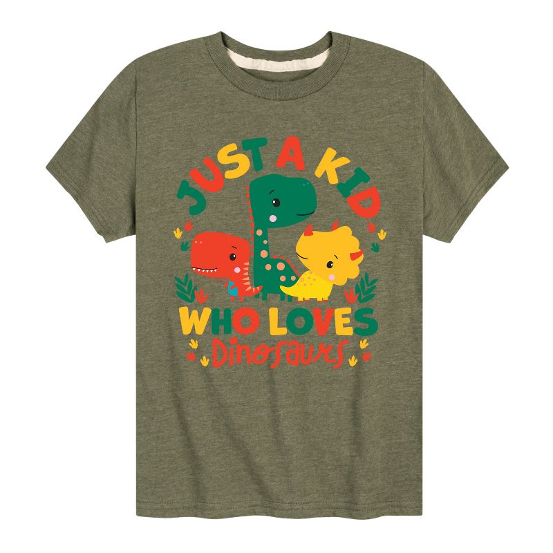 تي شيرت جرافيكي بأكمام قصيرة من فيشر برايس للأولاد - مجرد طفل يحب الديناصورات