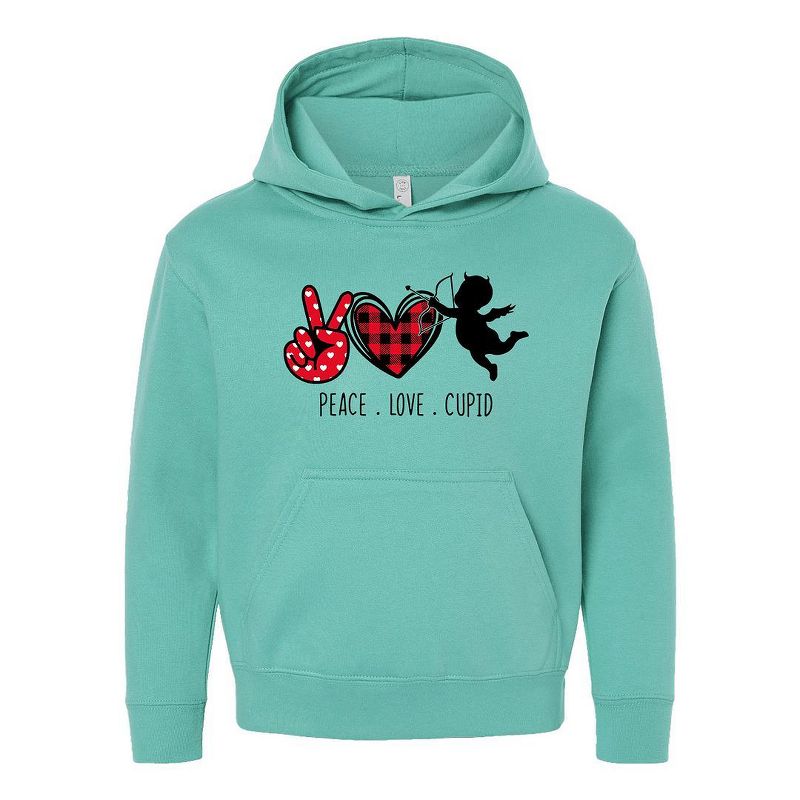 هودي جرافيكي للشباب من Juniper Shop Peace Love Cupid