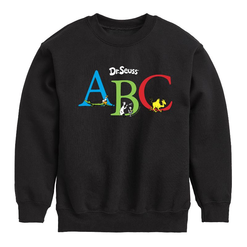 Boys' - Dr. Seuss - ABC Book Characters Graphic Long Sleeve Fleece Sweatshirt