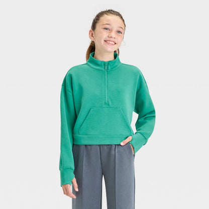 Girls' Airy Sleek 1/2 Zip Sweatshirt - All In Motion™