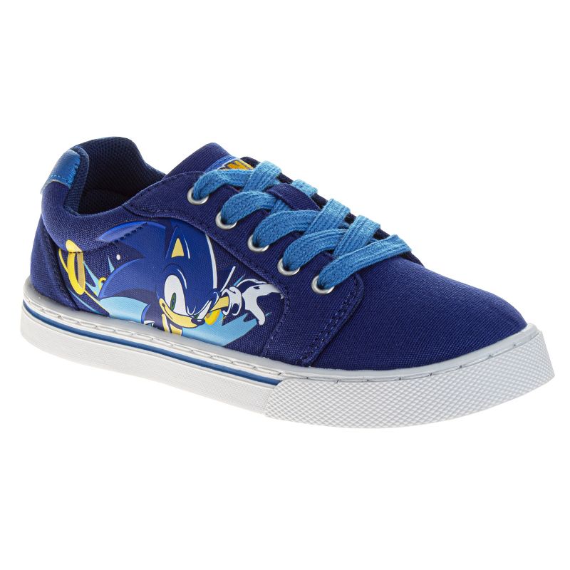 Sonic The Hedgehog Boys' Lace Up Low-Top Vintage Casual Canvas Sneakers