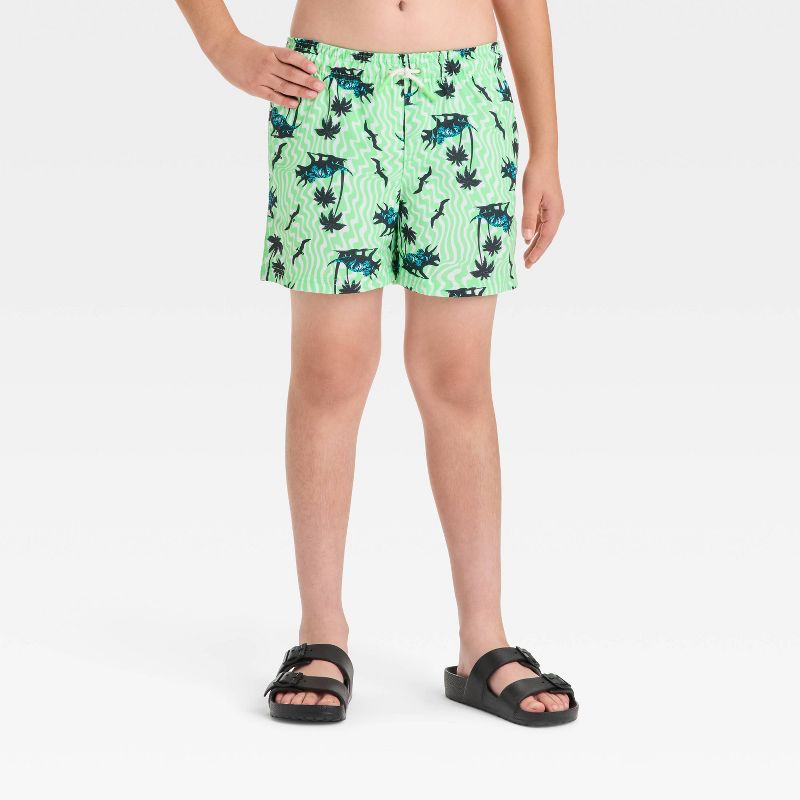 شورت سباحة مطبوع عليه نخيل ديناصور متموج للأولاد - لون أخضر من Cat &amp; Jack™