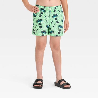شورت سباحة مطبوع عليه نخيل ديناصور متموج للأولاد - لون أخضر من Cat &amp; Jack™