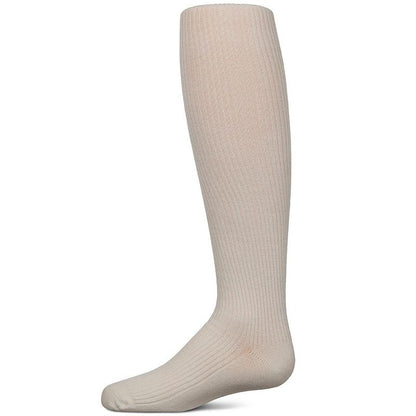Memoi Girls' Thin Ribbed Cotton Tights