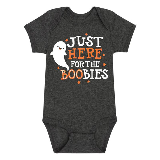 Boys' - Instant Message - Just Here For The Boobies Baby One Piece