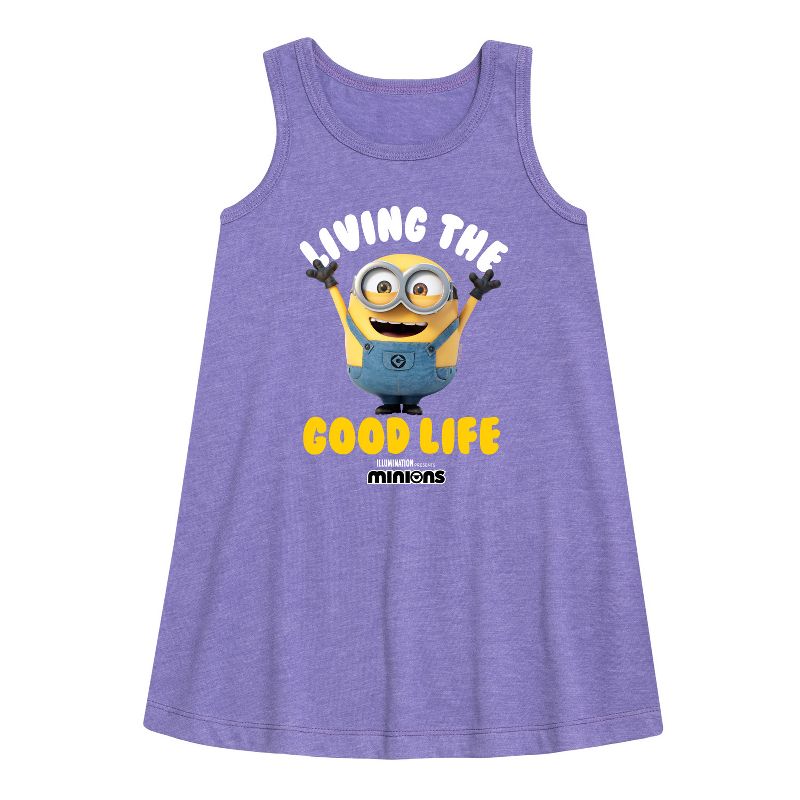 Girls' - Despicable Me Minions - Living The Good Life Graphic Sleeveless Aline Dress