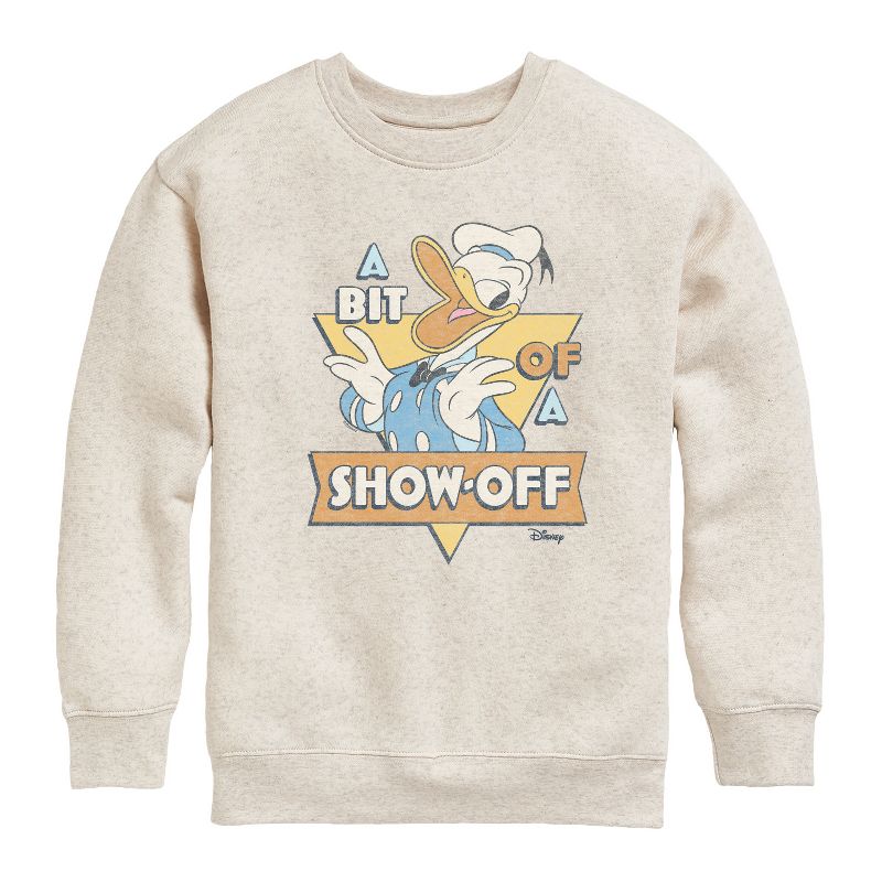 Boys' - Disney - Donald Bit Of A Show Off Graphic Long Sleeve Fleece Sweatshirt