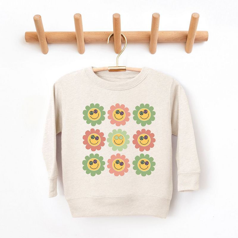 The Juniper Shop Smiley Flowers With Sunglasses Toddler Graphic Sweatshirt