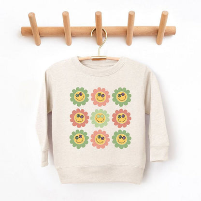 The Juniper Shop Smiley Flowers With Sunglasses Toddler Graphic Sweatshirt
