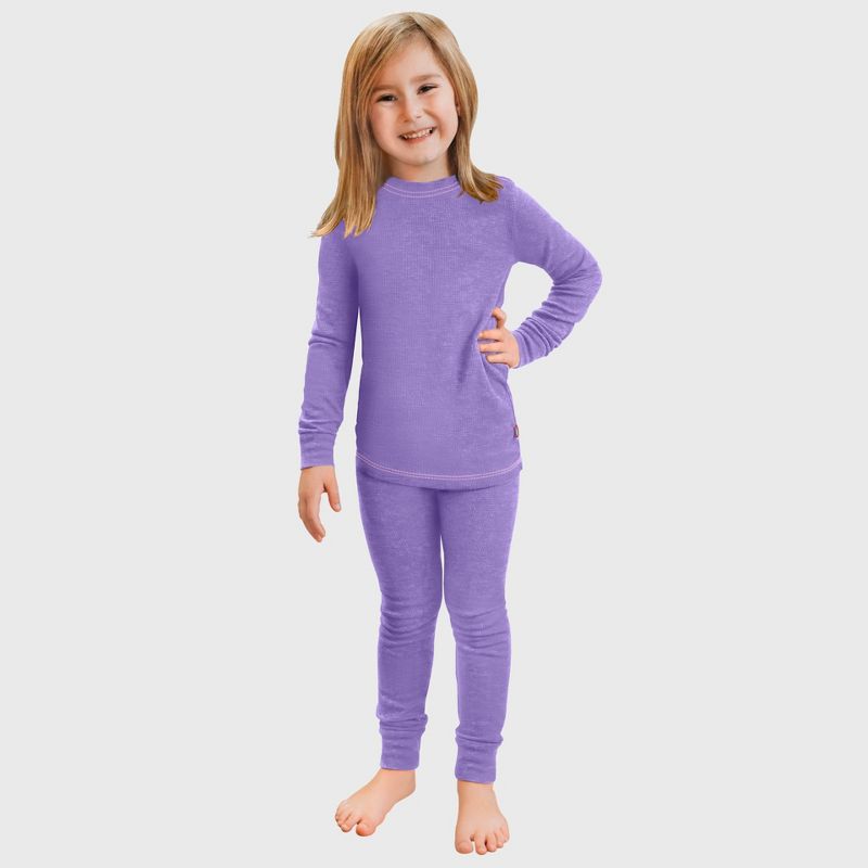 City Threads Girls USA-Made Soft & Cozy Thermal Long Johns 2-Piece Set - Warm Base Layer & Loungewear (Part 2)