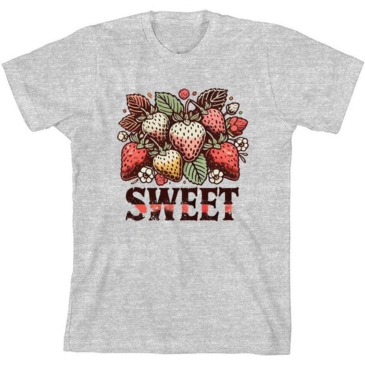 تي شيرت Sweet Strawberries للشباب برقبة دائرية وأكمام قصيرة