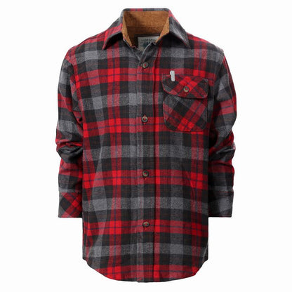 Gioberti Boy's Single Pocket Flannel Shirt with Corduroy Contrast (Part 2)