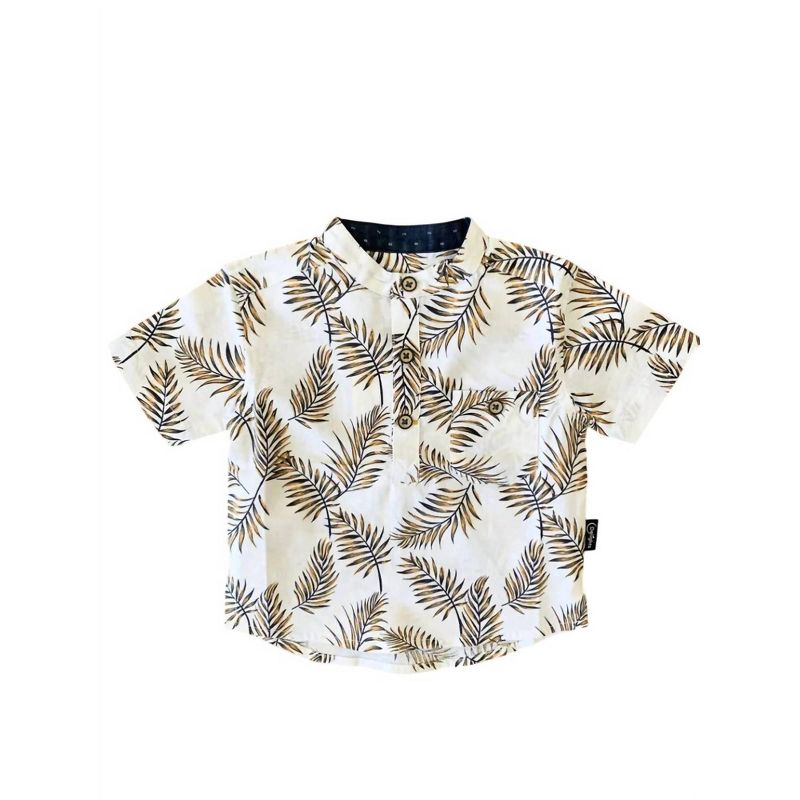 قميص قطني/كتان مطبوع عليه "أغصان النخيل" للأولاد - كوبنهاغن ديلايتس
