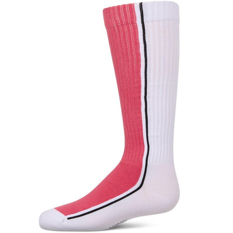 Memoi Girls Color Block Stripe Stretch Cotton Knee Sock